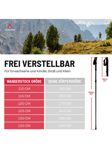 Atacama ATACAMA Teleskop Wanderstöcke - CarbonMix - faltbar - Ultra leicht mit viel Zub