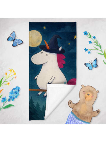 Mr. & Mrs. Panda Badhandtuch Einhorn Hexe Design ohne Spruch in Weiß