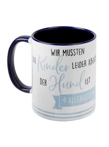 United Labels Hunde Tasse - Golden Retriever - Hund ist allergisch aus Keramik 320 ml in blau