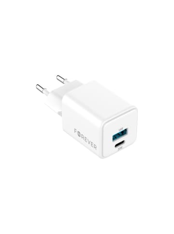 FOREVER Forever TC-08-20AC GaN PD QC Ladegerät 1x USB-C 1x USB 20W weiß