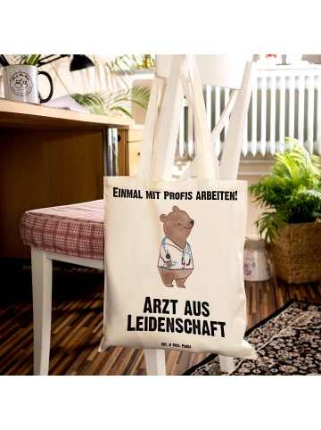 Mr. & Mrs. Panda Tote Bag Arzt Leidenschaft mit Spruch in Creme