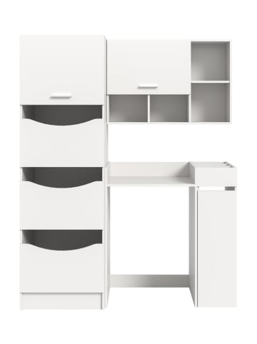 ebuy24 Waschmaschinenschrank Free (4-teilig) Weiß 126 x 68 cm
