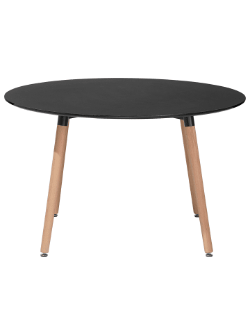 Beliani Esszimmertisch BOVIO in Schwarz/Braun - (W) 120 x (H) 74 x (L) 120 cm