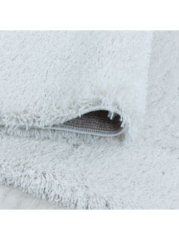 KADIMA DESIGN Teppich Hochflor Shaggy Waschbar Einfarbig SALZACH Strapazierfähig in Weiß