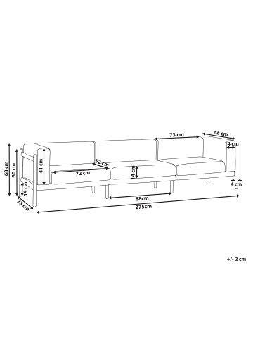 Beliani Gartensofa FERRETTI in Beige - (W) 275 x (H) 68 x (L) 73 cm