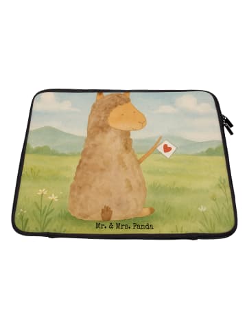 Mr. & Mrs. Panda Laptop Tasche Alpaka Fahne Design ohne Spruch in Weiß