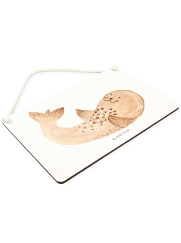 Mr. & Mrs. Panda Schild Robbe Liegen ohne Spruch in Weiß