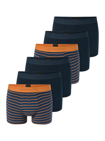 Schiesser Retro Short / Pant 95/5 Organic Cotton in Dunkelblau / orange