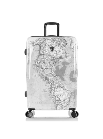 Heys Fashion 4 Rollen Trolley L 76 cm mit Dehnfalte in black-white world map