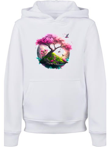 F4NT4STIC Hoodie Kirschblüten Baum in weiß