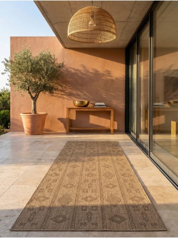 KADIMA DESIGN Teppich Outdoor Waschbar Vintage KASBERG Strapazierfähig OEKO-TEX in Schwarz