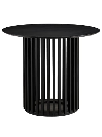 home24 home24 Esstisch aus furniertem MDF & Säule aus massiver Eiche in Eiche, Ø 90 cm in Eiche Schwarz