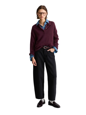 Marc O'Polo DENIM Strick-Poloshirt relaxed in Mahagony Jam