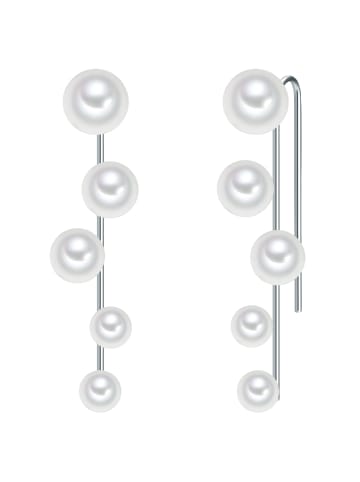 Lulu & Jane Ohrhänger Muschelkernperle weiß in silber