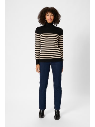 Kaffe Strickpullover KAlizza Slim fit in Black/Feather Gray Mel. Stripe