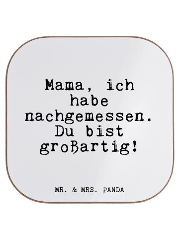 Mr. & Mrs. Panda gläseruntersetzer Mama, ich habe nachgemessen..... in Weiß