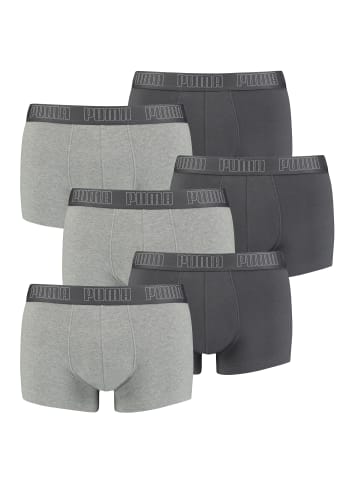 Puma Boxershorts PUMA BASIC TRUNK 6P in 008 - Dark Grey Melange / Black