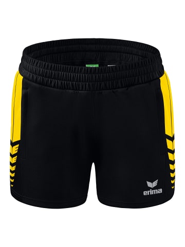 erima Six Wings Shorts in schwarz/gelb