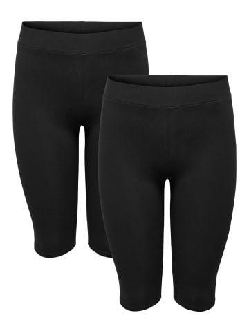 ONLY Carmakoma Kurze Leggings 2-er Stück Pack Shorts Übergrößen Plus Size in Schwarz-2