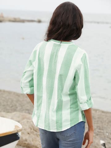 WITT WEIDEN Baumwollbluse in grün-weiß-kariert