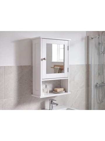 Beliani Bad-Spiegelschrank HUILA in Weiß - (W) 34 x (H) 53 x (L) 15 cm