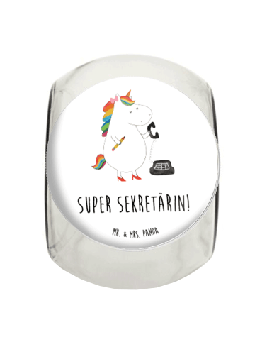 Mr. & Mrs. Panda Kaffeedose Einhorn Sekretärin mit Spruch in Weiß