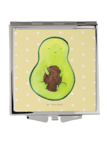 Mr. & Mrs. Panda Handtaschenspiegel quadratisch Avocado Kern ohn... in Gelb Pastell