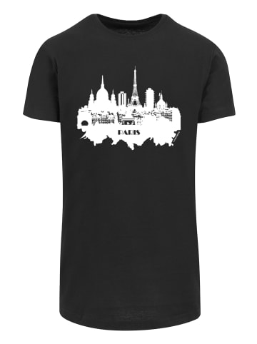 F4NT4STIC Long Cut T-Shirt PARIS SKYLINE LONG TEE in schwarz