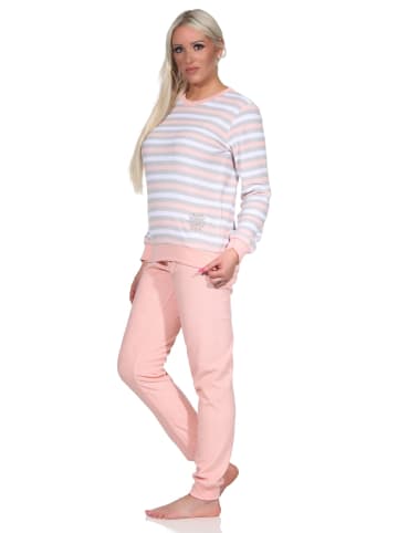 NORMANN Frottee Schlafanzug lang Pyjama - 75046 in rosa