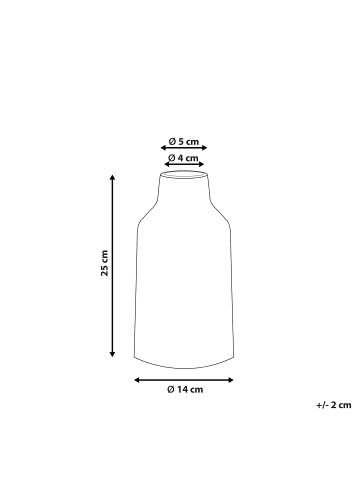 Beliani Blumenvase AMISOS in Weiß/Schwarz - (W) 14 x (H) 25 x (L) 14 cm