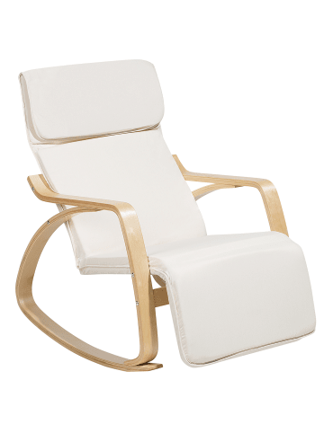 Beliani Schaukelsessel WESTON in Beige/Braun - (W) 68 x (H) 96 x (L) 82 cm