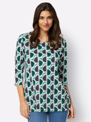 Sieh an! 3/4-Arm-Shirt in smaragd-marine-bedruckt