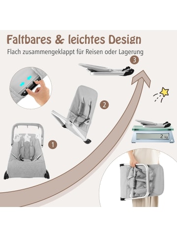 COSTWAY 2 in 1 Babywippe klappbar in Grau