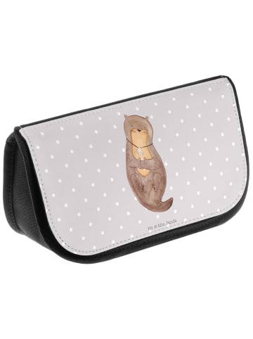 Mr. & Mrs. Panda kosmetiktäschchen Otter Muschel ohne Spruch in Grau Pastell