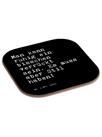 Mr. & Mrs. Panda gläseruntersetzer Man kann ruhig ein... mit Spruch in Schwarz