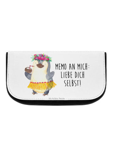 Mr. & Mrs. Panda Kosmetiktasche Pinguin Kokosnuss mit Spruch in Weiß