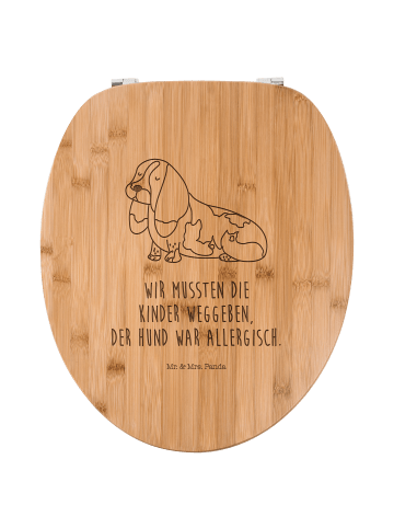 Mr. & Mrs. Panda WC Sitz Hund Basset Hound mit Spruch in Transparent