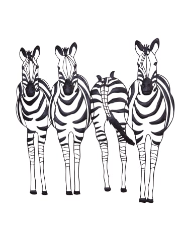 möbel-direkt Wandekoration "Zebrafamilie" in schwarz