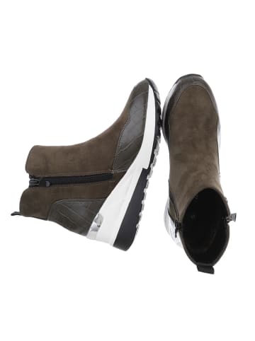 Ital-Design Stiefelette in Olive