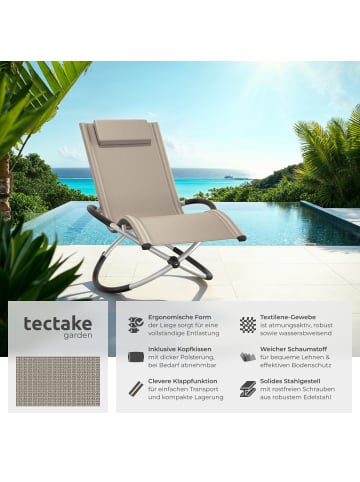 tectake ergonomische Sonnenliege, Belastbarkeit 150 kg, 150 x 73 x 93 cm