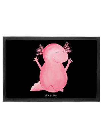 Mr. & Mrs. Panda Gummifußmatte Axolotl Hurra ohne Spruch in Schwarz