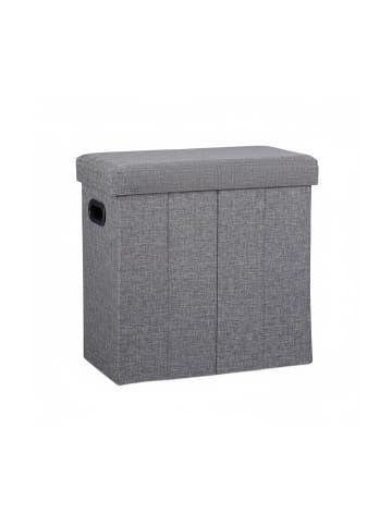 relaxdays Sitzhocker in Dunkelgrau - (B)46 x (H)49,5 x (T)25,5 cm