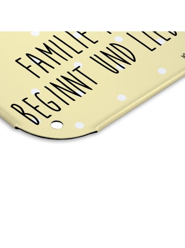 Mr. & Mrs. Panda Schild Waldtiere Picknick mit Spruch in Gelb Pastell