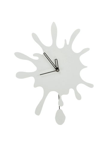 Beliani Wanduhr FULLY in Weiß - (W) 27 x (H) 37 x (L) 1 cm
