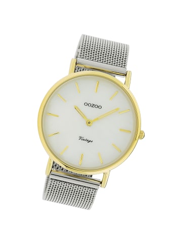 Oozoo Analog-Armbanduhr Oozoo Vintage Series silber groß (ca. 40mm)