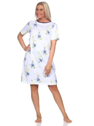 NORMANN Kurzarm Nachthemd floraler Print - 85581 in Allover