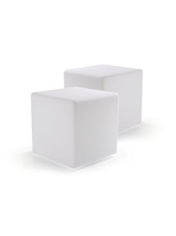 EASYmaxx Solar-Leuchte 3,7V weiß Dekowürfel 2er-Set Weiß