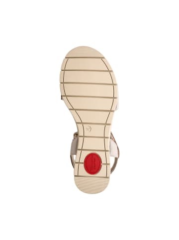 Tamaris Leder-Sandalen mit Keilabsatz „Comfort“ Gold