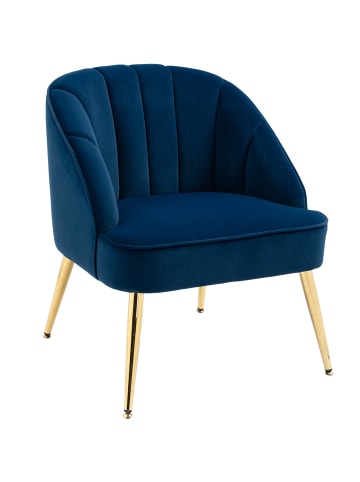 HOMCOM Ohrensessel-65L x 64B x 77H cm-Blau