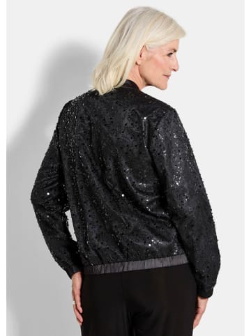 GOLDNER Eleganter Blouson mit Perlen und Pailletten in schwarz / metallic / gemustert